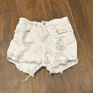 SHEIN White Ripped Jean Shorts